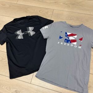 Under Armour Boys Black and Gray T-Shirts. Youth Medium